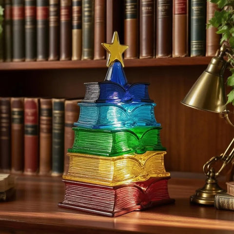 Rainbow Book Light - Stacked Christmas Tree