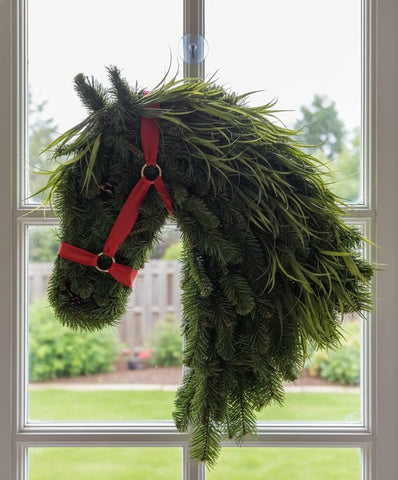 Horse Head Wreath – Rustic Farmhouse Equestrian Door Decor