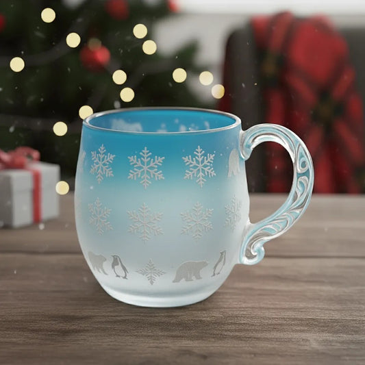 Christmas Theme Glass Cup