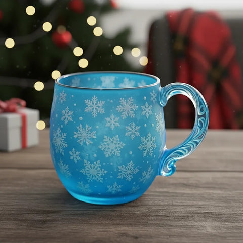 Christmas Theme Glass Cup