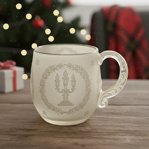 Christmas Theme Glass Cup