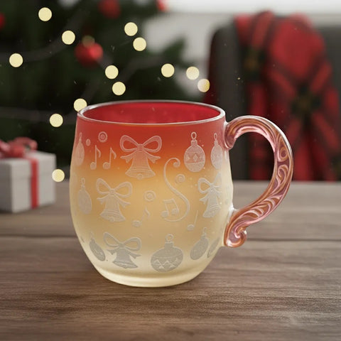 Christmas Theme Glass Cup