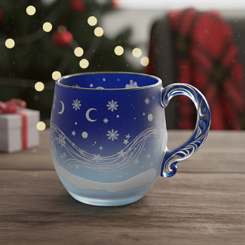 Christmas Theme Glass Cup