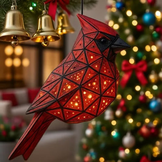 Geometric Cardinal Hanging Lantern