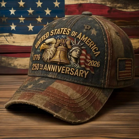 America 250th Anniversary Patriotic Retro Cap