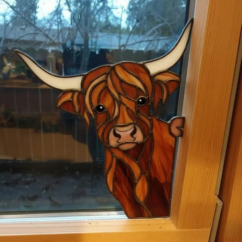 Highland Cow Adorable Window Corner Holiday Decor