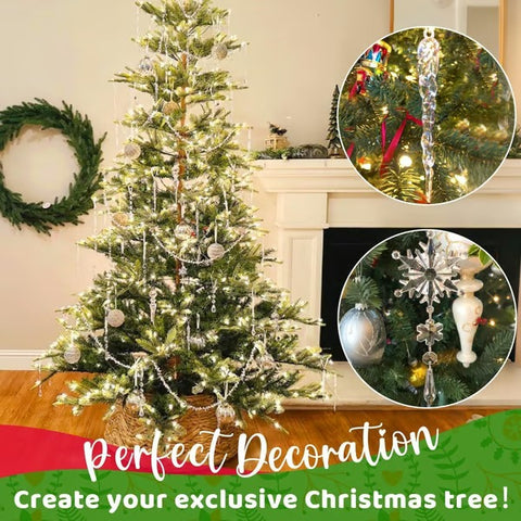 18 PCS Crystal Snowflake Ornaments For Christmas Tree
