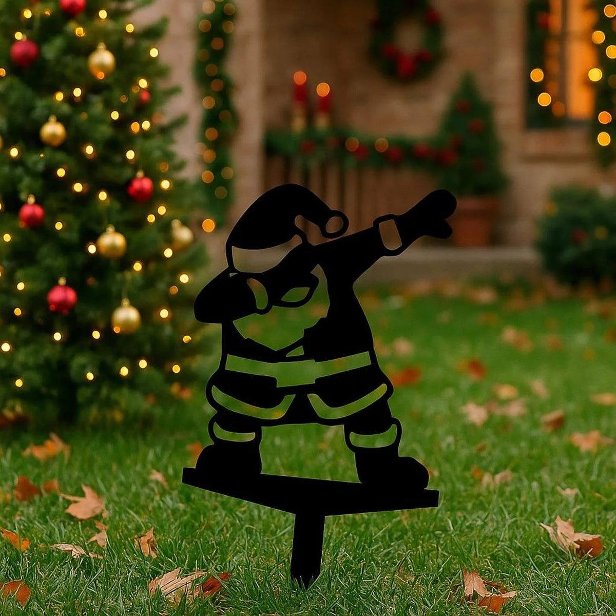 Funny Santa Claus Metal Garden Decor