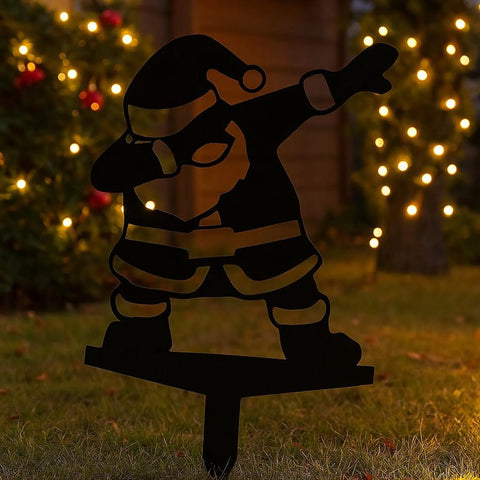 Funny Santa Claus Metal Garden Decor