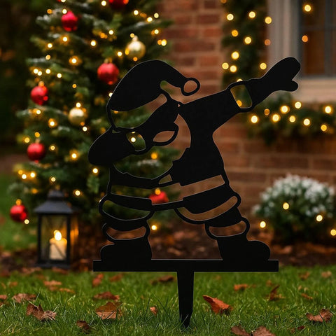 Funny Santa Claus Metal Garden Decor