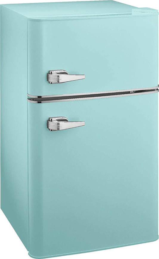 3.1 Cu. ft. Retro Mini Fridge with Top Freezer �� Cool Mint