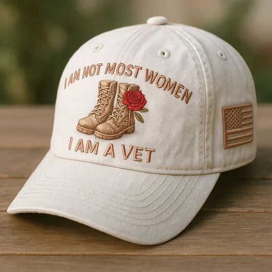 “I Am Not Most Women – I Am a Vet” Embroidered Veteran Hat