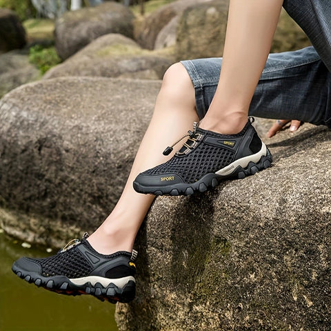 Men's Breathable Mesh Water Shoes With Non-Slip EVA Sole