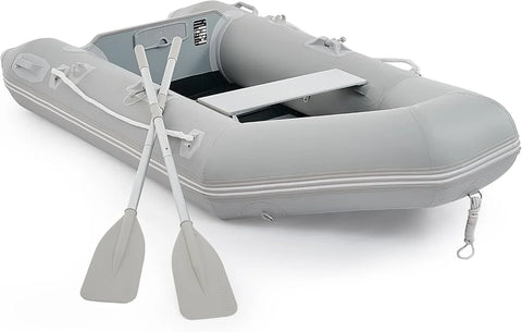CREWORKS 7.5ft Inflatable Dinghy Boat, 2 Person 660lb Transom Sport Tender Boat with Pump Aluminum Oars Floor, Heavy Duty Inflatable Raft Kayak for Adults