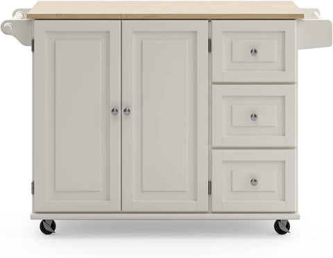 Homestyles Dolly Madison Mobile Kitchen Island Cart, Drop Leaf Breakfast Bar