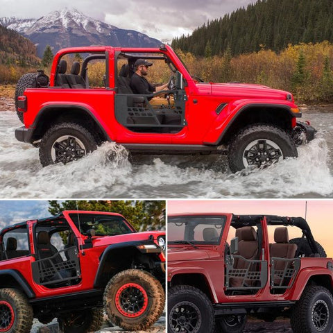 Off Road Safari Tubular Doors Compatible with 2018-2023 Wrangler JL 4 Door �� Set of 4 Fat Tube Half Doors for Adventure