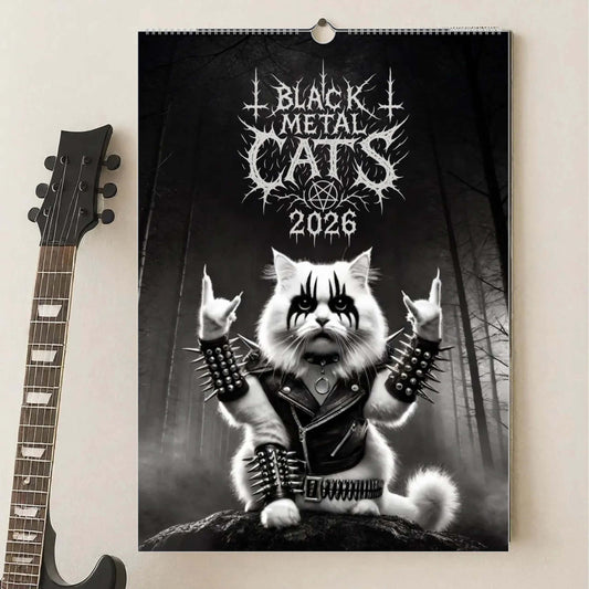 Black Metal Cats 2026 - Wall Calendar 2026