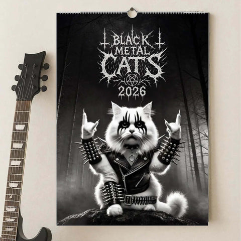 Black Metal Cats 2026 - Wall Calendar 2026