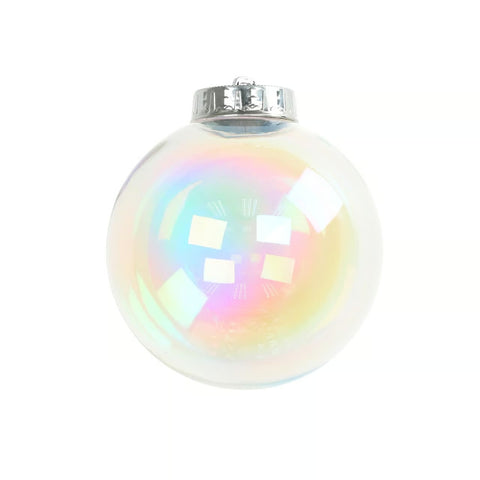 DIY Iridescent Plastic Ball Ornament