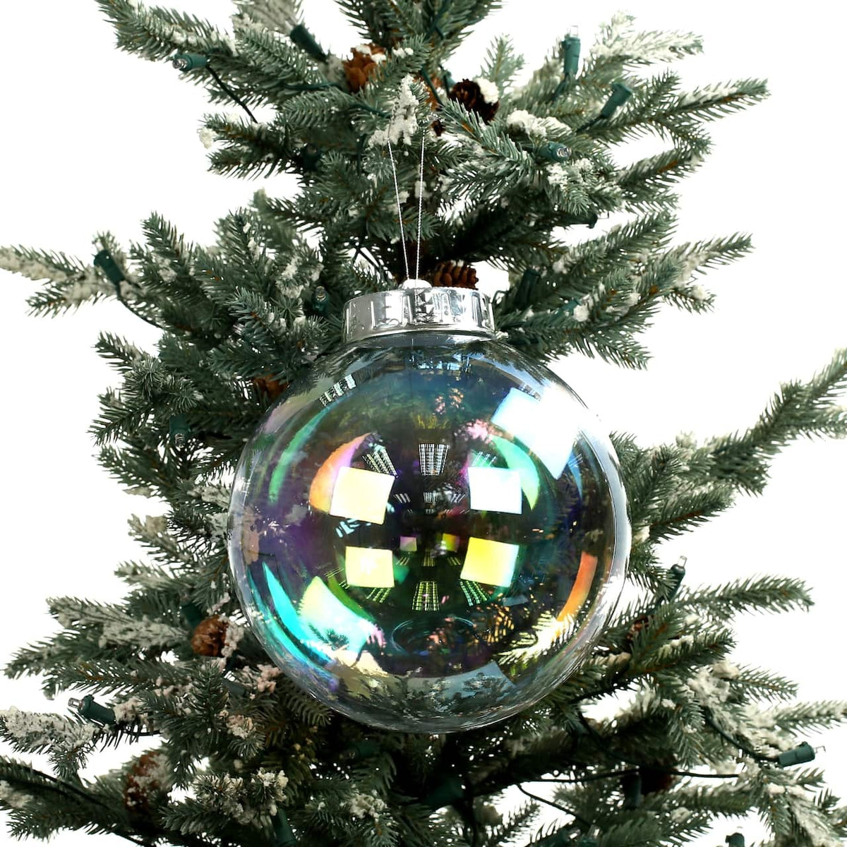 DIY Iridescent Plastic Ball Ornament