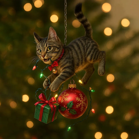 Cute Cat Christmas Tree Ornament