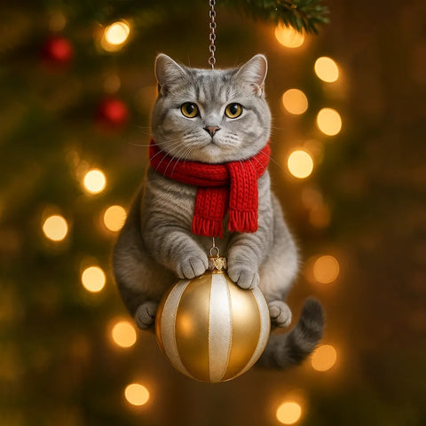 Cute Cat Christmas Tree Ornament