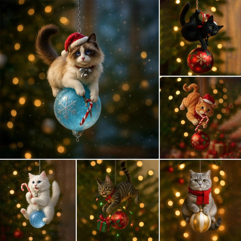 Cute Cat Christmas Tree Ornament