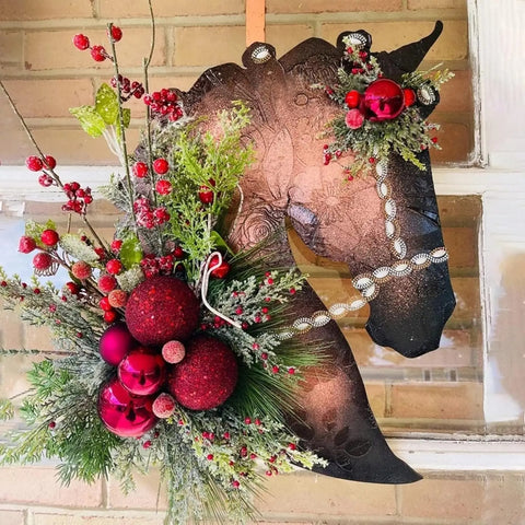 Horse Head Wreath for Christmas