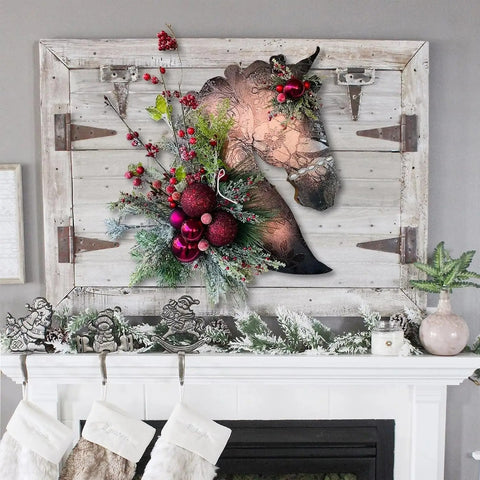Horse Head Wreath for Christmas