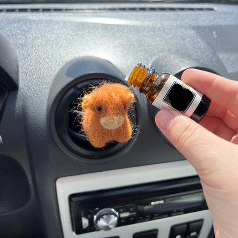 Needle Felted Highland Cow Air Vent Clip