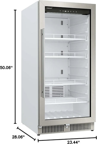 EdgeStar VBM101 22" Wide 10.1 Cu. Ft. Commercial Beverage Merchandiser – Stainless Steel, Temp Alarm, Reversible Door