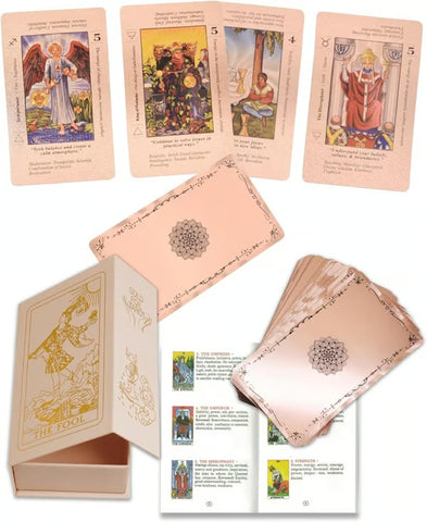 Witchy Cauldron Rose Gold Tarot Cards with Guide Book