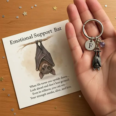 Emotional Support Bat Inspirational Keychain