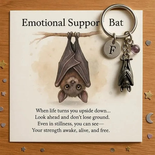 Emotional Support Bat Inspirational Keychain