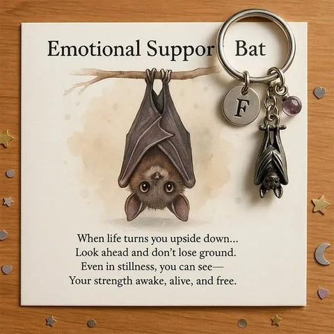 Emotional Support Bat Inspirational Keychain