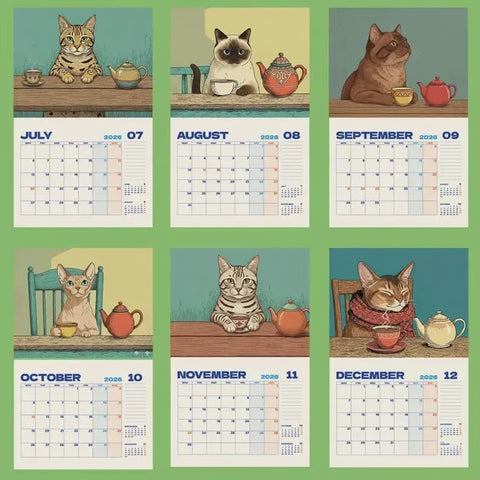 Cats Chillin' With Tea Calendar 2026