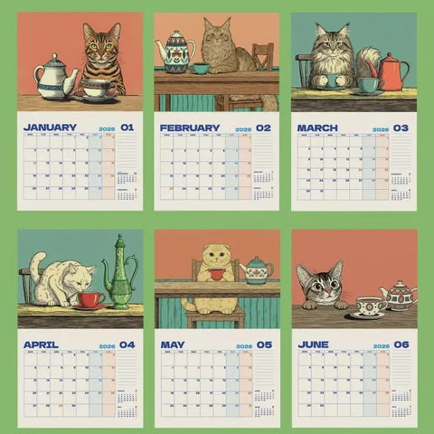 Cats Chillin' With Tea Calendar 2026