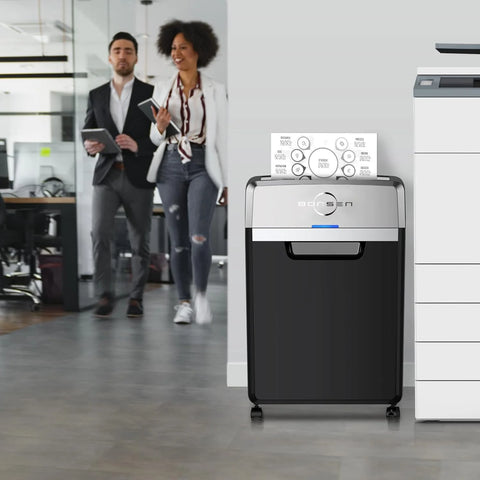 Heavy Duty Paper Shredder, 24-Sheet Cross-Cut Shredder, 40-Min Continuous Running Time, Commercial Grade Shredder for Office, 9-Gallon Big Basket, 55dB Super Quiet, P-4 High Security (S3105)