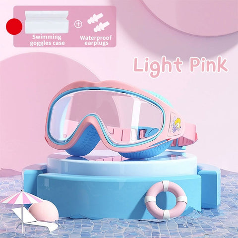 HD Children's Large Frame Waterproof and Anti-fog Swimming Goggles