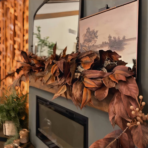 Brown Magnolia Leaf Garland