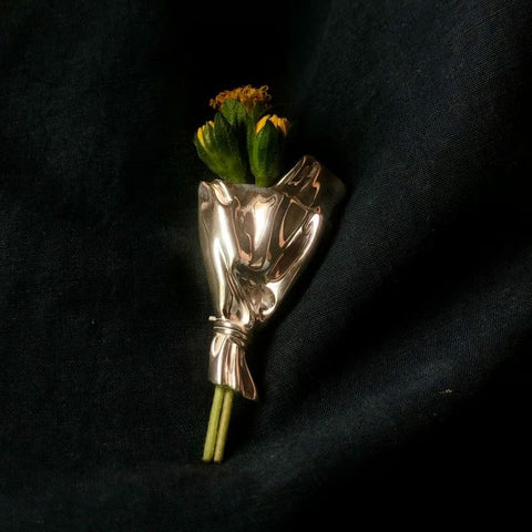 Artful Flower Bouquet Brooch