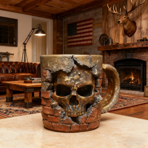 “Wall Breaker Skull Mug” – 3D Gothic Coffee Mug