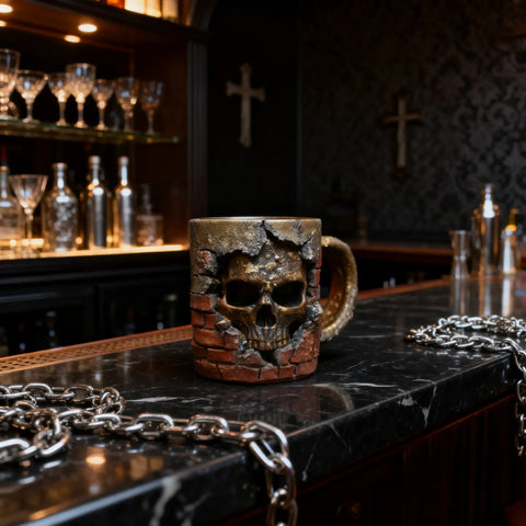 “Wall Breaker Skull Mug” – 3D Gothic Coffee Mug