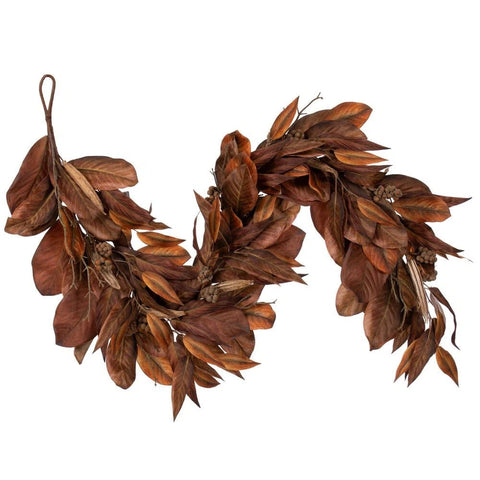 Brown Magnolia Leaf Garland