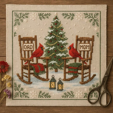 Christmas Rocking Chairs Cross Stitch Kit