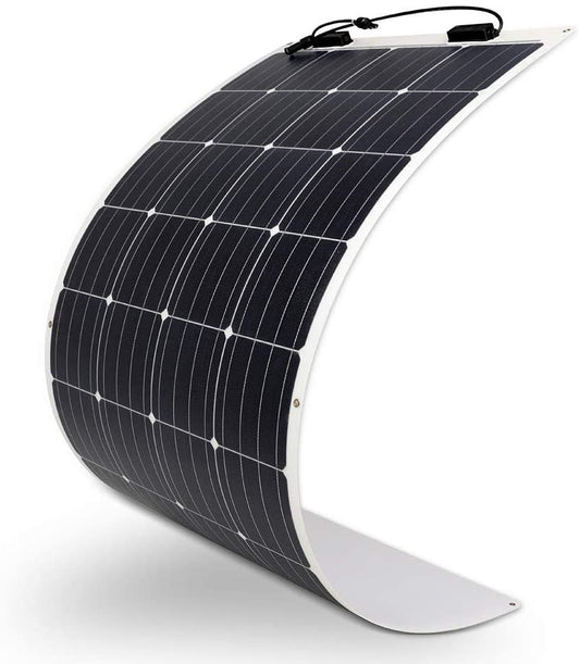 160 Watt 12 Volt Extremely Flexible Monocrystalline Solar Panel �� Ultra Lightweight, Ultra Thin, Up to 248 Degree Arc, for RV, Boats, Roofs, Uneven Surfaces