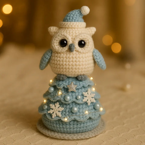 Crochet Christmas Owl Tree Ornament