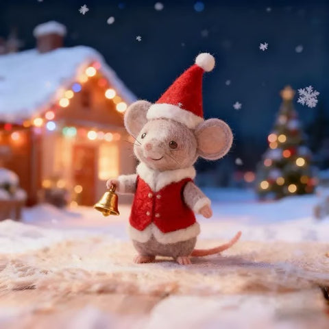 Handcrafted Felt Christmas Mice