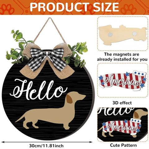 16 PCS Interchangeable Dachshund Sign Dog Welcome Sign
