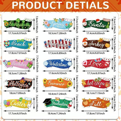 16 PCS Interchangeable Dachshund Sign Dog Welcome Sign